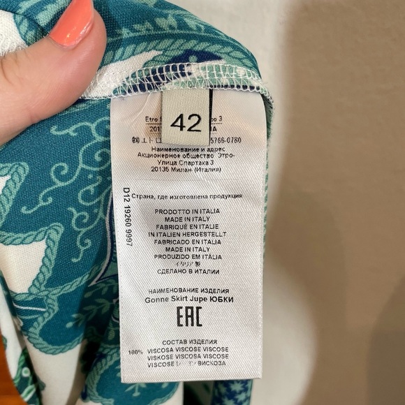 ETRO Tree Of Life High Slit Maxi Sarong Wrap Skirt Sz:42/Medium Spring 2022 - Picture 10 of 14